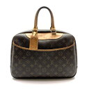 LOUIS VUITTON ルイヴィトン M47270 ドーヴィル モノグラム ボーリング ヴァニティ ハンドバッグ 茶色 ブラウン かばん 管理RY25000370