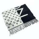 LOUIS VUITTON ルイヴィトン M70924 マフラー LV スプリット カシミヤ グレー ブラック 灰色 黒 メンズ レディース 防寒具 管理RY2...