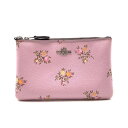 COACH コーチ 22835 ポーチ マルチケース コスメポーチ PVCレザー 花柄 ピンク系 ファスナー開閉 レディース 管理RY25001006