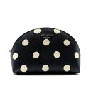 Kate spade ケイトスペード ポーチ マルチケース ファスナー開閉 水玉模様 ドット柄 ブラック ホワイト 黒 白 レディース 管理RY25001225