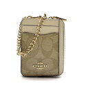 COACH コーチ C0058 コインケース 小銭入れ 財布 PVCレザー ベージュ ホワイト ファスナー開閉 チェーン付き レディース 管理RY2500142...