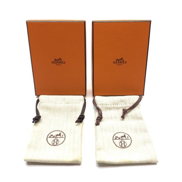 HERMES エルメス 空箱 8×11.5cm 2点セット 紙箱 オレンジ 橙色 ボックス BOX 収納 梱包 布袋 巾着 袋 ポーチ 付属品 純正品 管理RY545