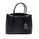 Kate spade ケイトスペード ハンドバッグ トートバッグ ファスナー開閉 黒 ブラック レザー ロゴ レディース かばん 管理RY25002632