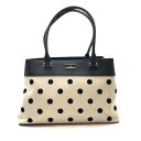 Kate spade ケイトスペード トートバッグ キャンバス レザー ドット柄 水玉模様 ファスナーポケット レディース かばん 管理RY25003042