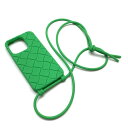 BOTTEGA VENETA ボッテガヴェネタ iPhone14Pro iPhoneケース アイフォンケース 緑 グリーン ラバー ネックストラップ 管理RY25003894