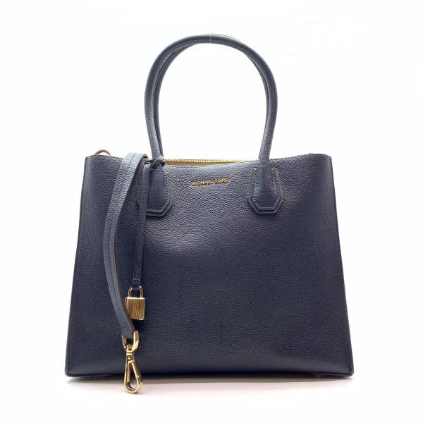 MK マイケルコース ハンドバッグ ショルダーバッグ トートバッグ ネイビー 紺色 レザー ロゴデザイン レディース かばん 管理RY25005534(4)