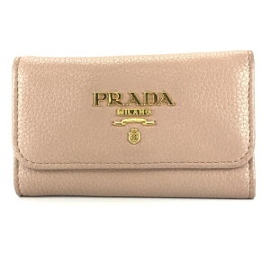 PRADA プラダ 1PG222 VITELLO GRAIN レディース 6連キーケース キーホルダー グレインレザー ピンク ブランドSLG 管理YK27297