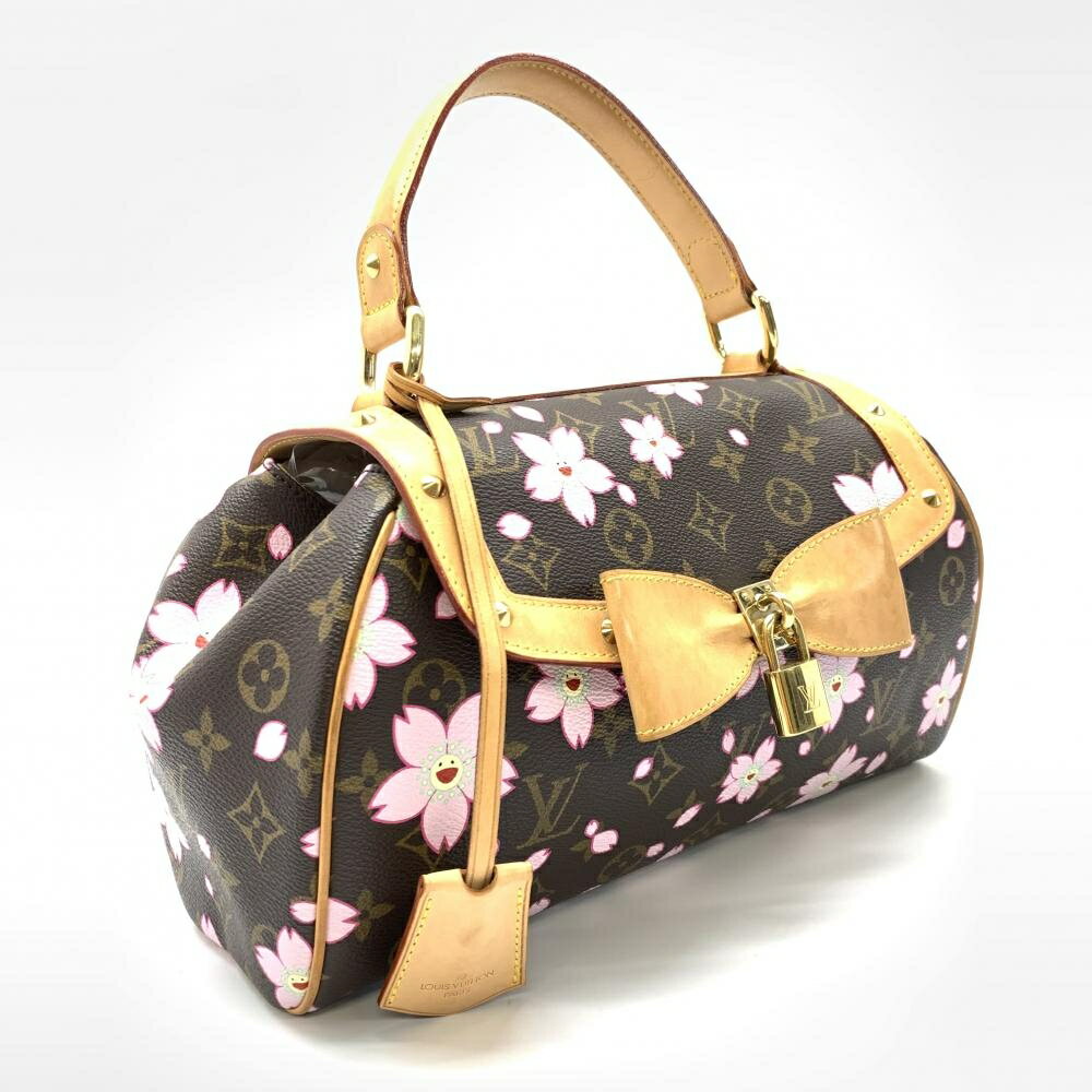 LOUIS VUITTON ルイヴィトン M92012 サックレトロPM モノグラム・チェリーブロッサム ブラウン ハンドバッグ さくら リボン 管理RT28039