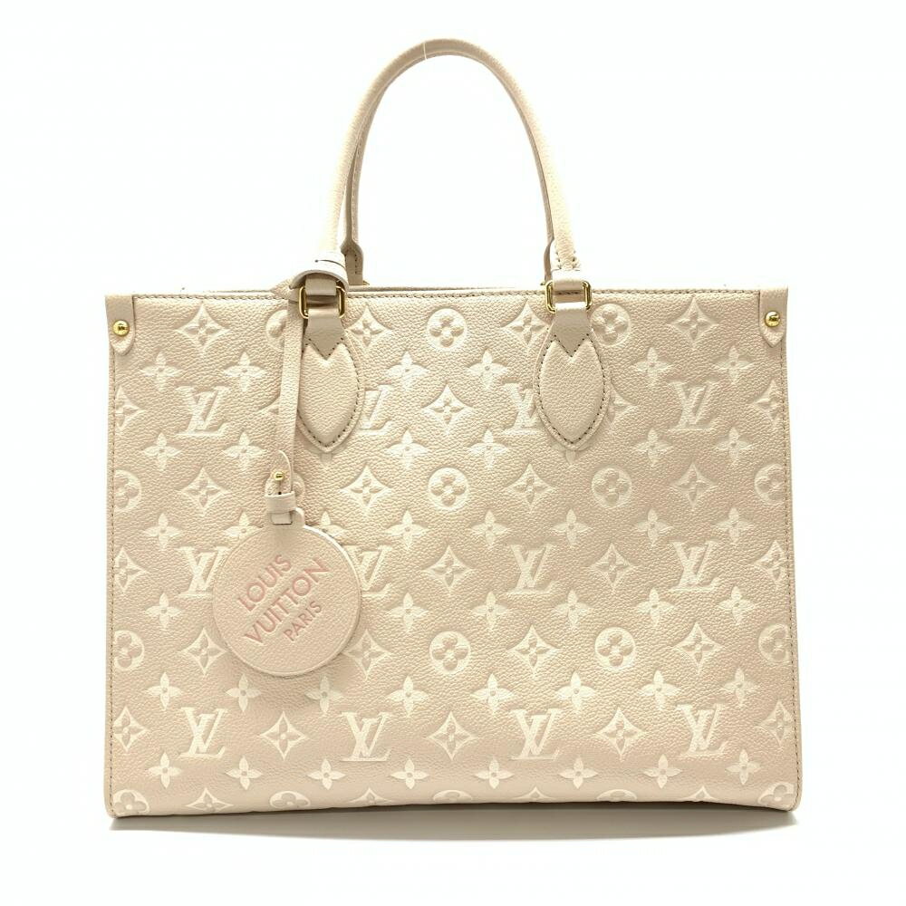 ルイヴィトン オンザゴー バッグ レディース 美品 LOUIS VUITTON ルイヴィトン M46128 オンザゴーMM モノグラムアンプラント ローズベージュ ピンク イエロー トートバッグ 管理RT29498