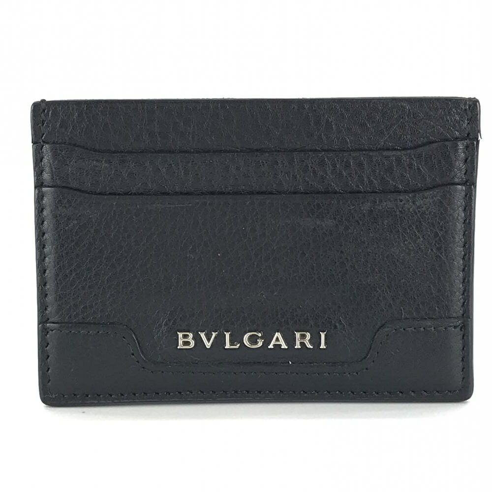 ブルガリ 定期入れ BVLGARI ブルガリ 33404 カードケース パスケース 定期入れ 薄型 グレインレザー 黒 ブラック シンプル ブランドSLG 管理YK30219