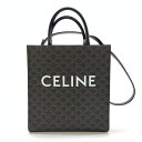 セリーヌ 帆布・キャンバス トートバッグ レディース CELINE セリーヌ 194432CIM.38NO トリオンフ キャンバス スモール バーティカル カバ 2WAYバッグ トート ブラウン ブラック 管理RT33298