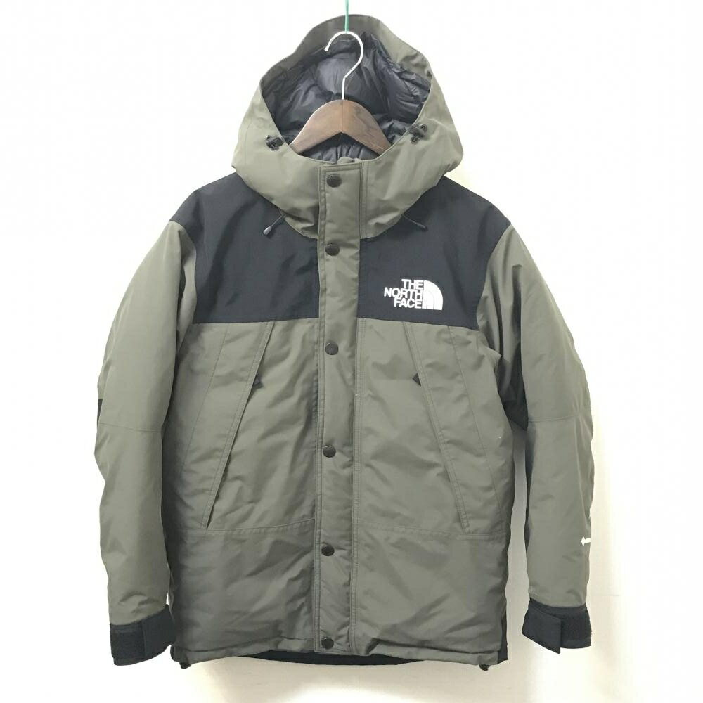 THE NORTH FACE ザ ノース フェイス ND91930 マウンテンダウンジャケット メンズ アウター XSサイズ ナイロン ブラック 緑系 管理YK32978