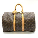 LOUIS VUITTON ルイヴィトン M41428 キーポル45 モノグラム ボストンバッグ 旅行かばん イニシャル入 ブラウン ユニセックス 管理RT35415