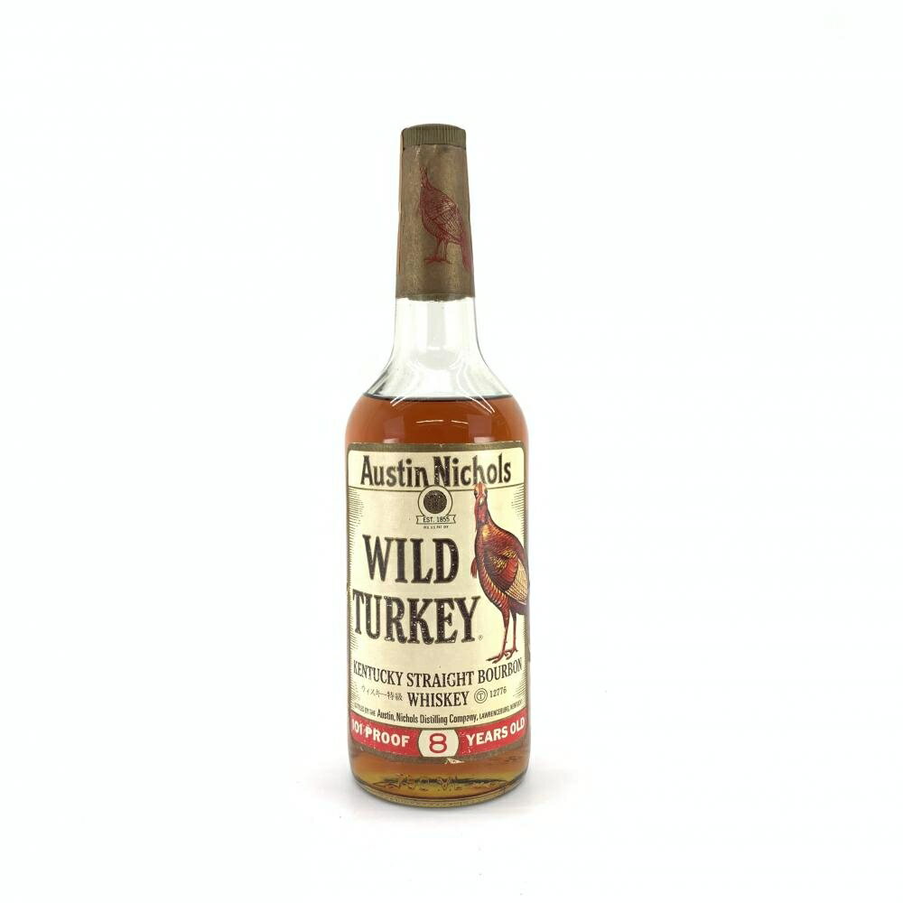 WILD TURKEY ワイルドターキー 8年 750ml 50.5 101PROOF 特級 正面鳥 金キャップ 紙封トップ オールドボトル ケンタッキーストレートバーボン アメリカンウイスキー 管理YI36403