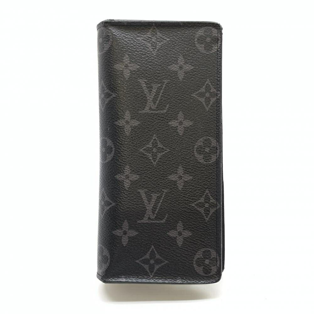 LOUIS VUITTON ルイヴィトン M61697 ポルトフォイユ・ブラザ モノグラムエクリプス 二つ折り長財布 黒 ブラック メンズ 管理RT36404