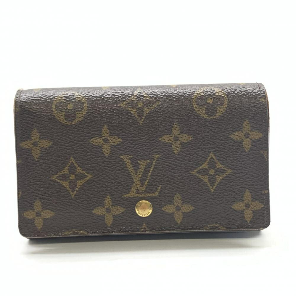 LOUIS VUITTON ルイヴィトン M61730 ポルトモネ ビエ トレゾール 二つ折り財布 モノグラム ブラウン ゴールド スナップ開閉 管理HS36422