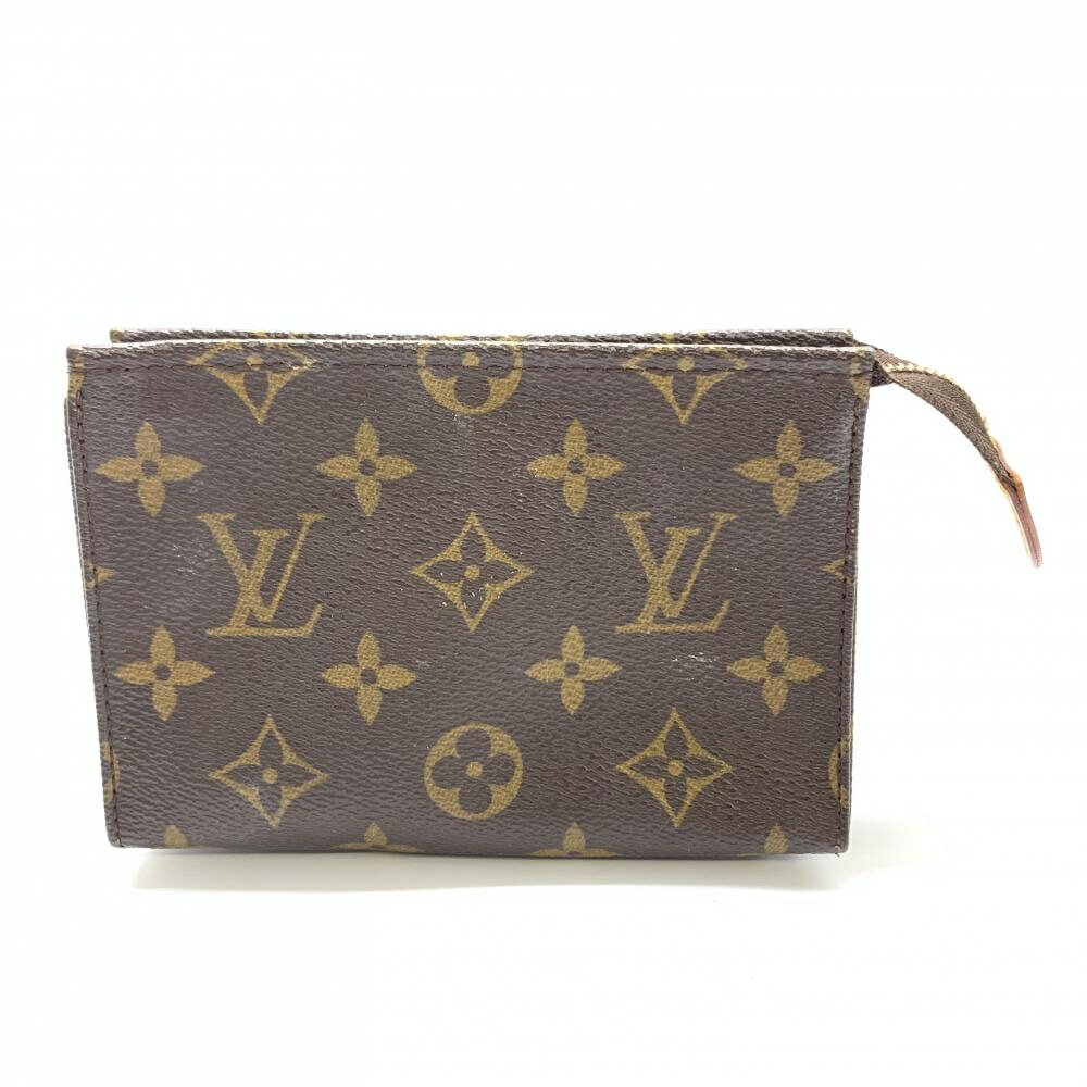 LOUIS VUITTON ルイヴィトン M47546 ポシェットトワレット モノグラム ブラウン ポーチ 小物入れ ファスナー開閉 べたあり 管理HS36559