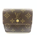 LOUIS VUITTON ルイヴィトン M61652 ポルトモネ ビエ カルトクレディ コンパクト財布 Wフォック開閉 モノグラム ブラウン 管理HS36180