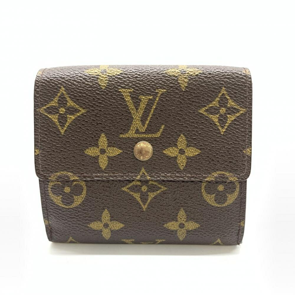 LOUIS VUITTON ルイヴィトン M61652 ポルトモネ ビエ カルトクレディ コンパクト財布 モノグラム Wフラップ開閉 ブラウン 管理HS36697