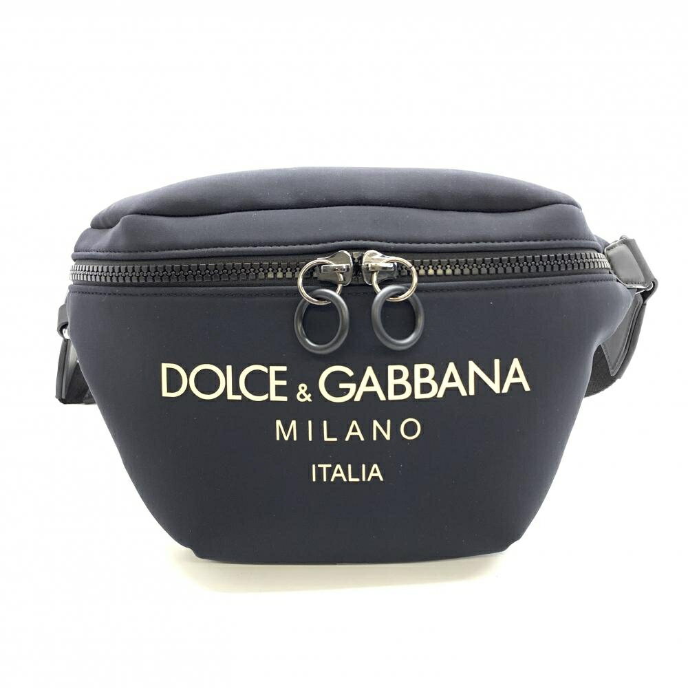 ウエストバッグ DOLCE＆GABBANA ドルチェ＆ガッバーナ D＆G ディージー ボディバッグ ウエストバッグ ナイロン ロゴ ブラック 黒 メンズ 管理RT36704