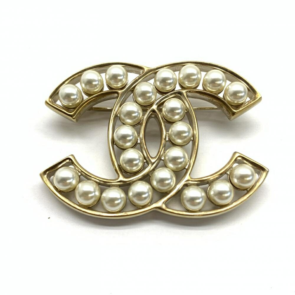 CHANEL シャネル B23V ブローチ ココマーク CC パール ゴールド アクセサリー レディース ファッション小物 ブランド 管理RT37385
