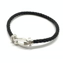 FRED フレッド フォース10 ラージモデル ブレスレット アクセサリー K18WG ホワイトゴールド ダイヤ 黒 ブラック メンズ 管理RT39241