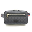 GUCCI グッチ 474293 ソフト GGスプリーム ベルトバッグ ボディバッグ ウエストバッグ ブラック グレー メンズ 管理RT40333