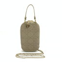 Christian Dior クリスチャンディオール S0872ONMJ フォンホルダー 携帯ケース カナージュ ラムスキン ベージュ ゴールド金具 管理RT4...