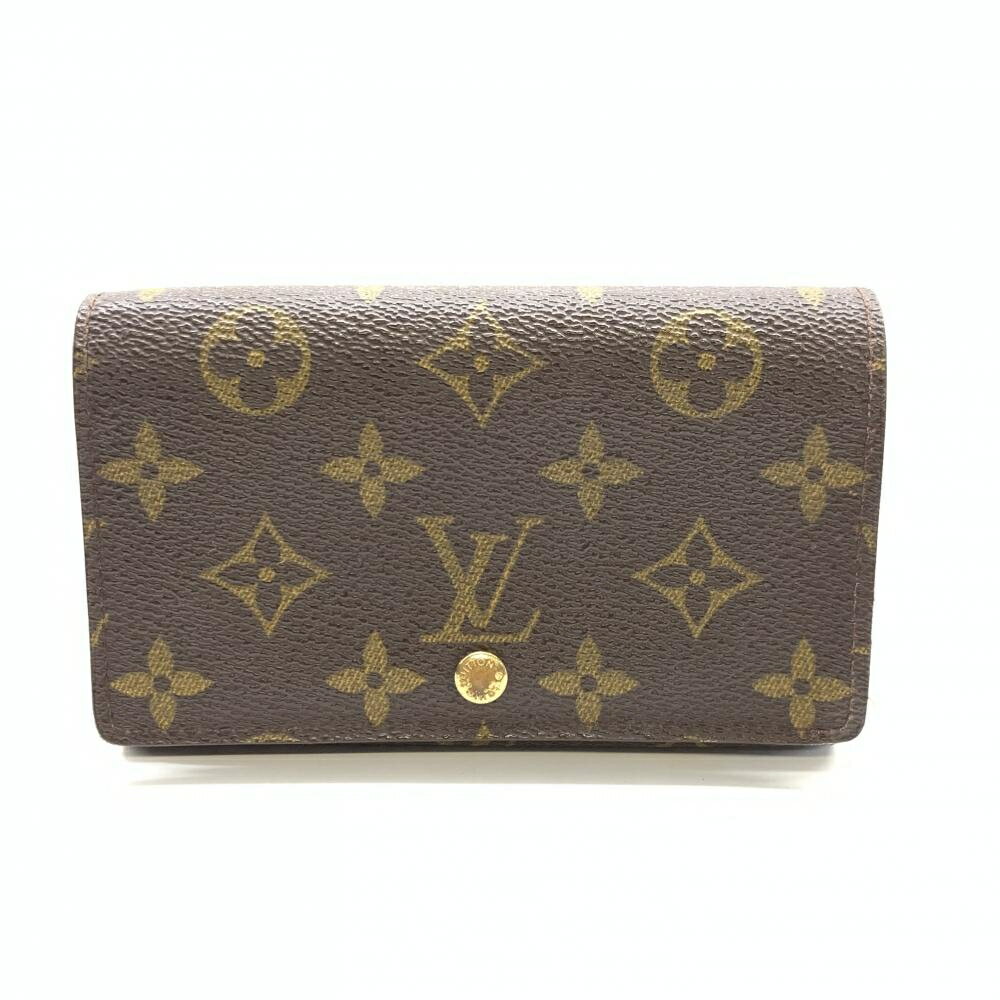 LOUIS VUITTON ルイヴィトン M61730 ポルトモネ・ビエ トレゾール モノグラム 二つ折り財布 ブラウン レディース メンズ 管理HS40567