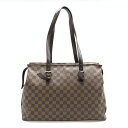 LOUIS VUITTON ルイヴィトン N51119 チェルシー ダミエ トートバッグ ショルダー 肩掛け ブラウン レディース ファスナー開閉 管理RT41394(4)