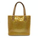 LOUIS VUITTON ルイヴィトン M91121 ヒューストン ヴェルニ エナメル トートバッグ ハンドバッグ イエロー レディース 管理RT41584