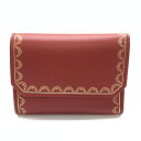 CARTIER カルティエ L3001713 ガーランド・ドゥ・カルティエ スモール マルチウォレット コンパクト 三つ折り財布 レッド 赤 管理RT42402