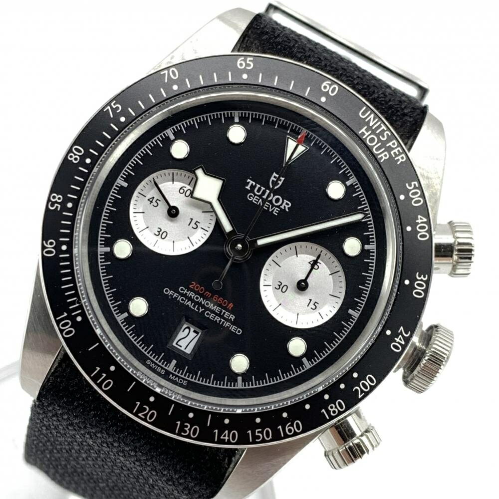 TUDOR チューダー M79360N-0007 BLACK BAY CHRONO ブラックベイクロノ オートマチック クロノグラフ タキメイター デイト ナイロンストラップ ベルト チュードル 管理YI433375