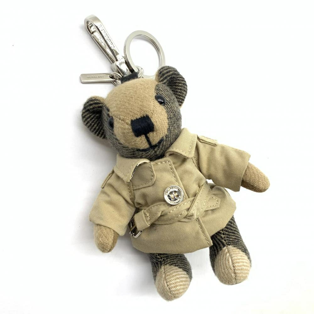 美品 BURBERRY バーバリー トーマスベア チャーム トレンチコート キーホルダー キーリング 熊 くま ベージュ ブラウン 管理RT43842