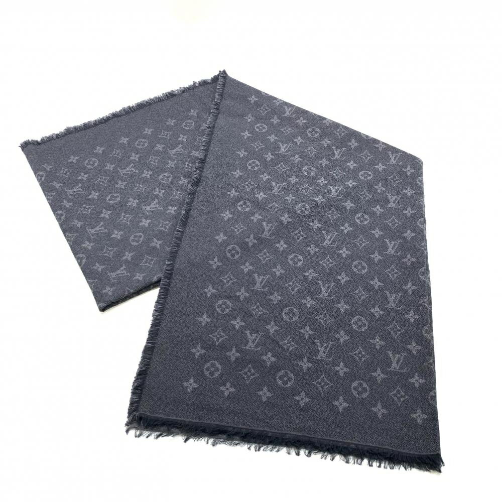 LOUIS VUITTON ルイヴィトン M70523 LV ストール エトール・モノグラム エクリプス コットン ノワール 黒 ダークグレー 管理RT44948