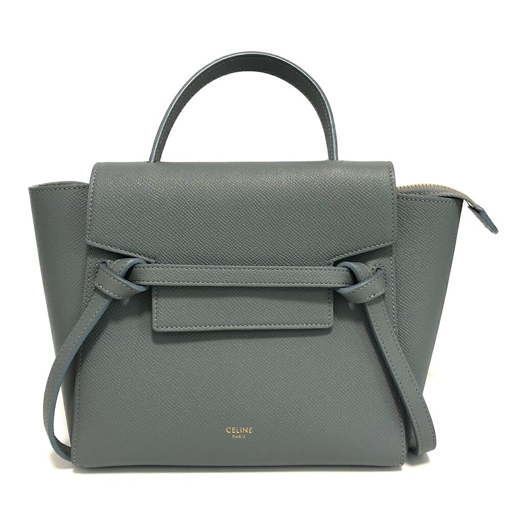 Celine【セリーヌ】ベルトバッグ ナノ ハンドバッグ 2way ショルダーバッグ ブルーグレー 灰色　USED：SA　中古【かんてい局亀有店】のサムネイル