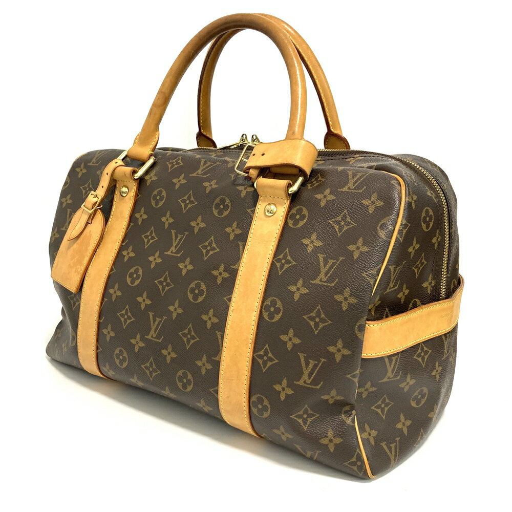 ルイヴィトン【LOUIS VUITTON】キャリーオール モノグラム ボストンバッグ M40074 ネームタグ ポワニエ レザー ブラウン 茶 USED：B【中古】かんてい局亀有店