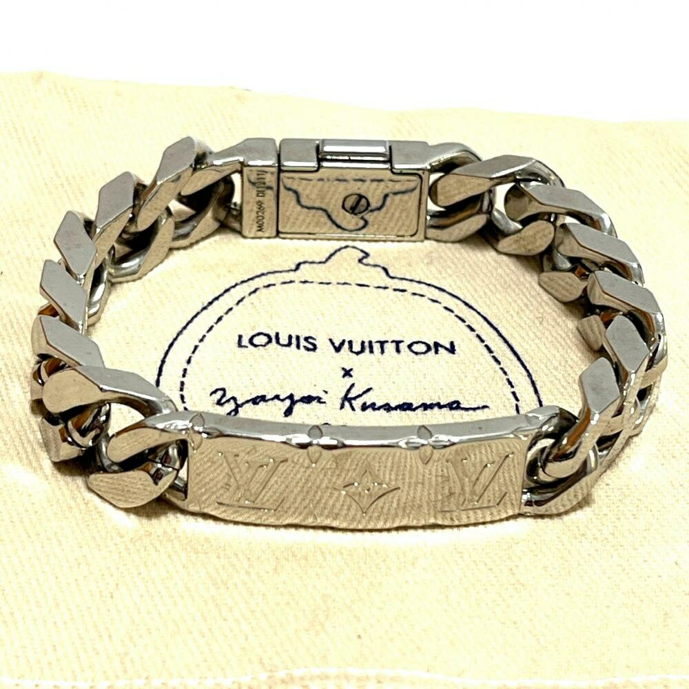 【レターパックライトで発送】【Louis Vuitton】ルイヴィトン M00269 モノグラム チェーンブレスレット シルバーカラー メッキ 喜平 メンズアクセサリー