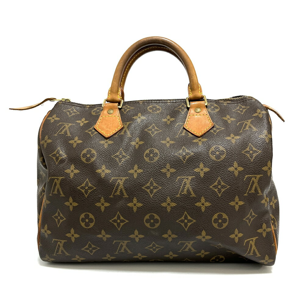 【Louis Vuitton】ルイヴィトン M41526 モノグラム 旧スピーディ30 ハンドバッグ ブラウン キー＆カデナ付き 南京錠 鍵 【送料無料】