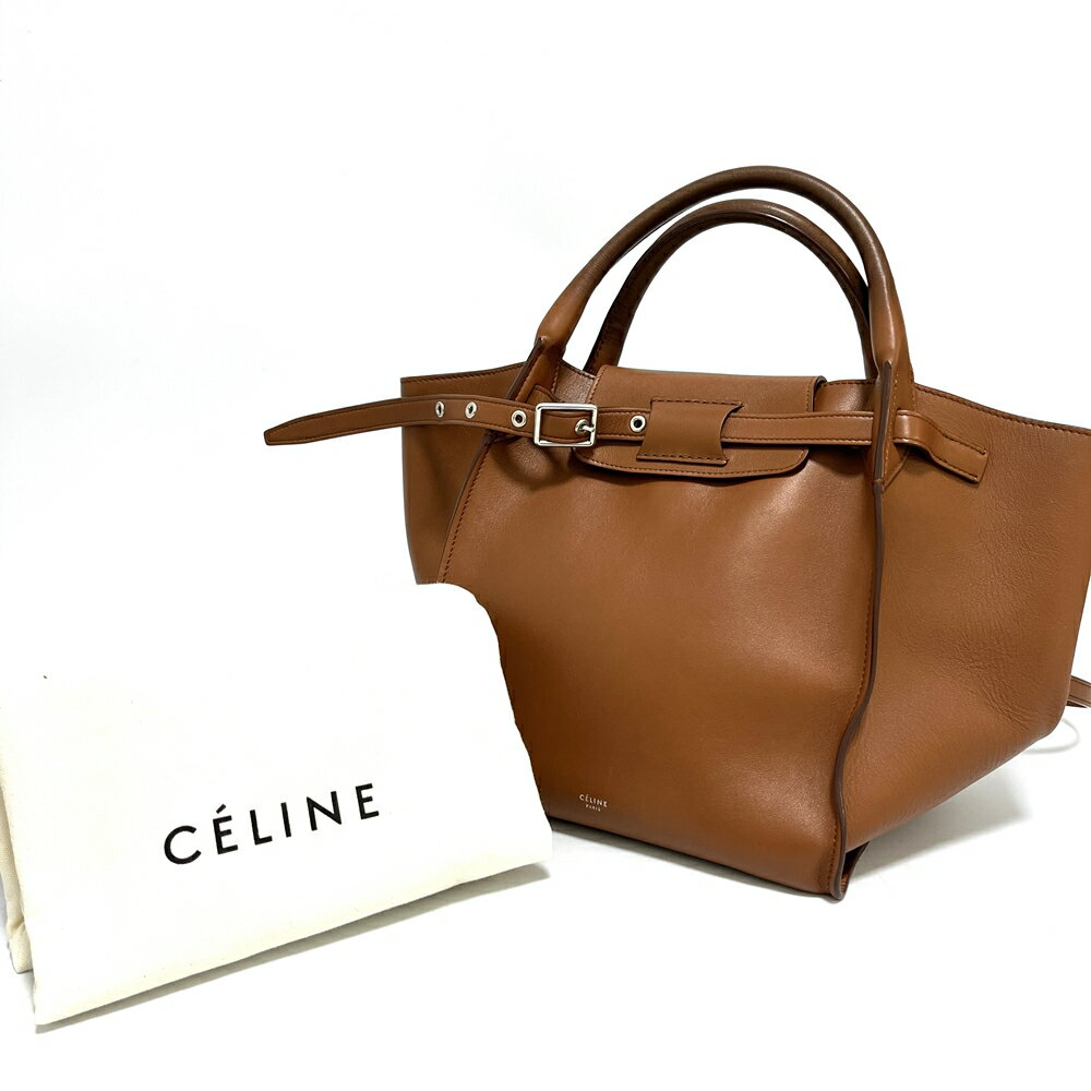 セリーヌ ハンドバッグ セリーヌ 【CELINE】 ビッグバッグ スモール ロングストラップ ハンドバッグ ブラウン 茶 カーフスキン USED:AB 【かんてい局亀有店】