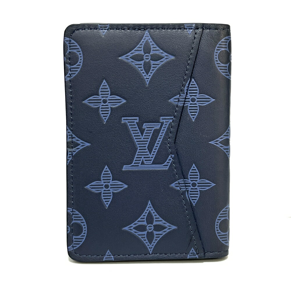 ルイ・ヴィトン 名刺入れ ルイヴィトン【Louis Vuitton】 カードケース M80421 オーガナイザー・ドゥ・ポッシュ モノグラム・シャドウ ICチップ 名刺入れ ネイビー USED：AB　【かんてい局亀有店】