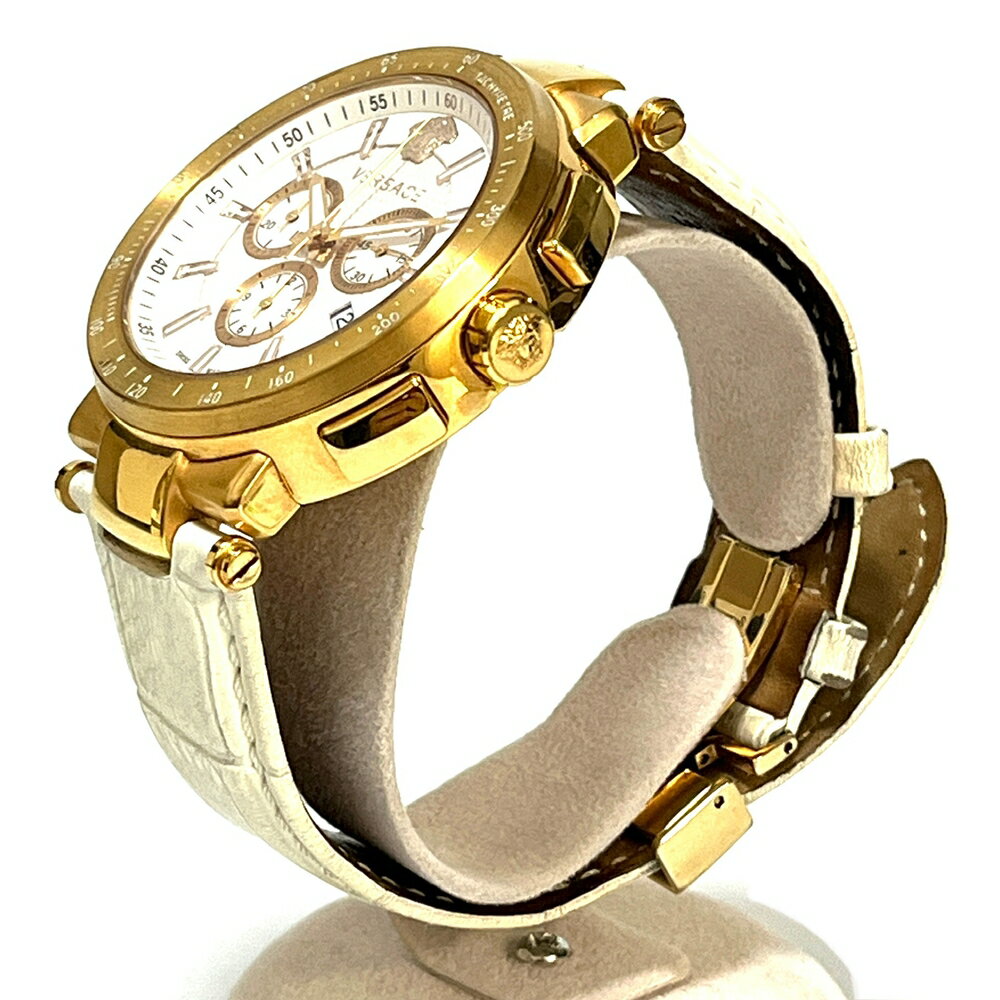 【VERSACE】ヴェルサーチ ウォッチ 腕時計 ミスティックスポーツ クロノグラフ VFG クォーツ メンズ 白文字盤　QZ　 稼動品 【中古】