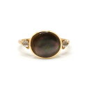 agate【アガット】リング K10 10金 黒蝶貝 ホワイトトパーズ 約13号 約1.6g レディース【中古】【松戸】