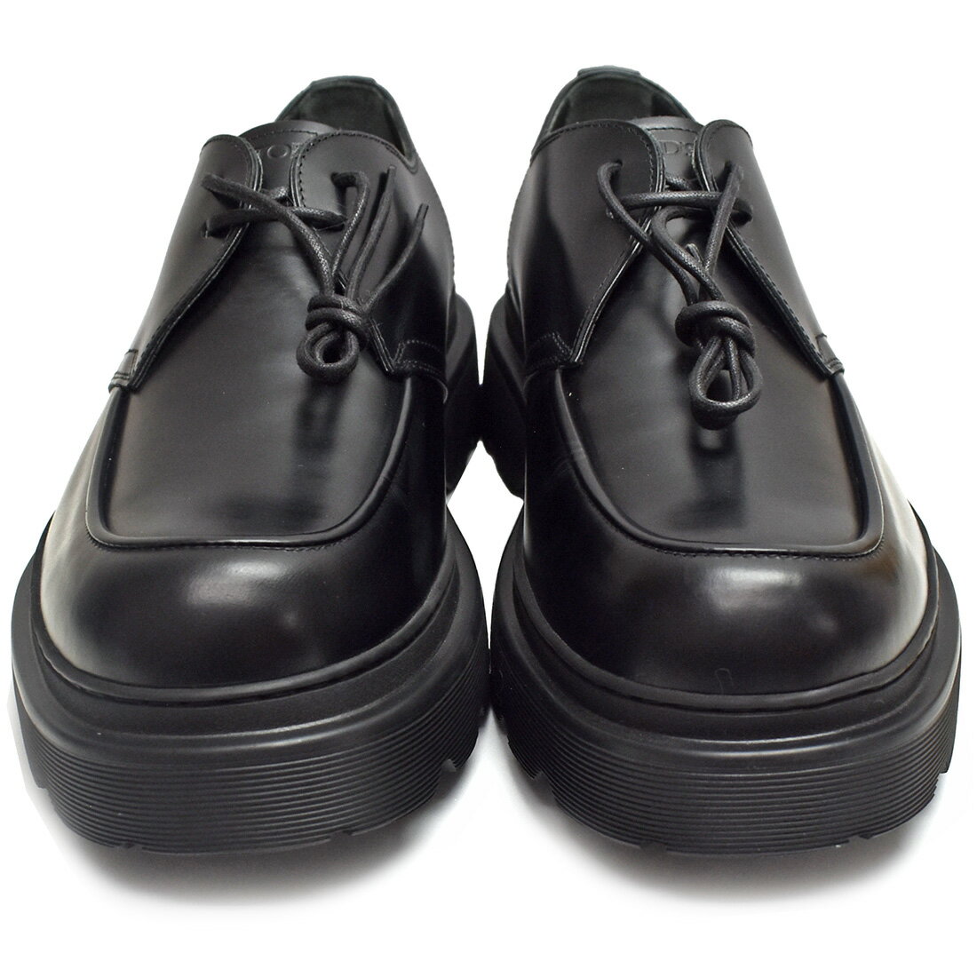 TODS【トッズ】レースアップシューズ XXM24L0IK50LYGB999 ローファー 7 1/2(約25cm) ブラック カーフレザー ラバーソール 厚底 ...