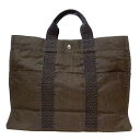 HERMES【エルメス】 エールライン MM キャンバス トートバッグ ハンドバッグ グレー メンズ レディース 【中古】【松戸店】
