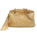 GUCCI 【グッチ】ソーホー チェーンショルダー レザー 308983 ハンドバッグ 肩掛け レディース ベージュ / ゴールド 中古|詳細画像