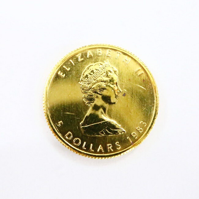 K24 メイプルリーフコイン 約3.1g 999.9 カナダ 1983年 純金 1/10OZ エリザベス 金貨 オンスコイン プレゼント ギフト【中古】hのサムネイル