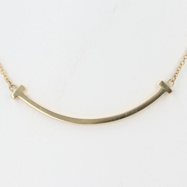 ティファニー【Tiffany＆Co.】K18YG/750 スマイルTネックレス 約2.9g/約40cm イエローゴールド レディース ブランド アクセサリー ギフト プレゼント 贈り物 お祝い ブランドジュエリー【中古】tのサムネイル