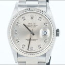 ロレックス【ROLEX】16234G デイトジャスト A番 10Pダイヤモンド 新ダイヤ オイスターパーペチュアル 2023年11月OH・新品仕上げ済 シルバー文字盤 ブランド 高級時計 資産 メンズ/男性 ギフト プレゼント【中古】h