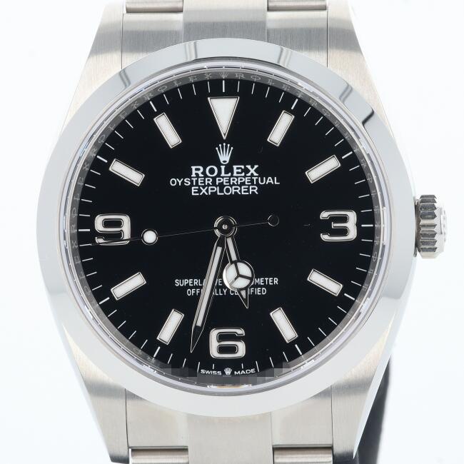 ロレックス【ROLEX】124270 エクスプローラー1 ランダム番 オイスターパーペチュアル 黒文字盤 高級時計 メンズ/男性 ギフト プレゼント【中古】h